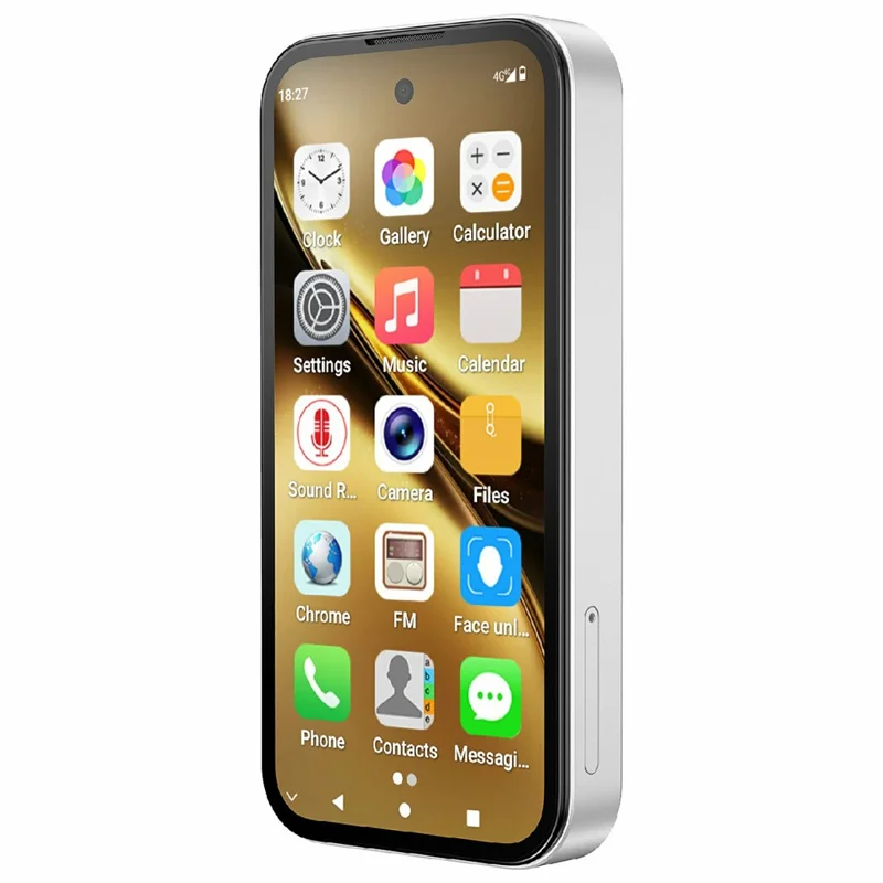 Q333 4G Mini Smartphone Dual SIM 3.97 Inch Screen Android 12.0 Mobile Phone with 2000mAh Battery, 4+64GB - Silver