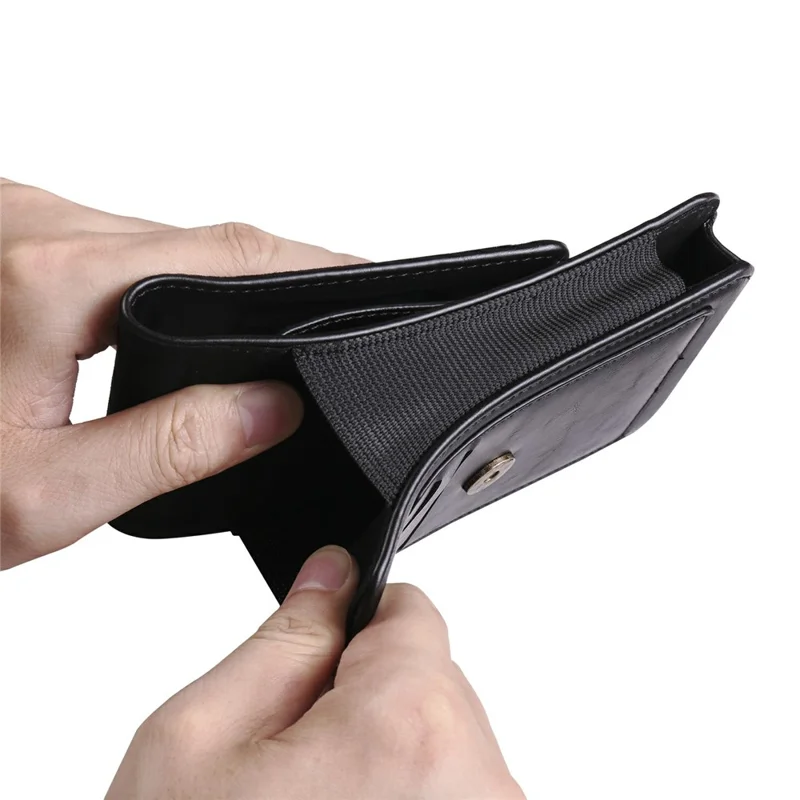 Universelle Gürteltasche für Smartphones bis 6,5 Zoll - Vertikales Design, PU-Leder Handyholster - Schwarz