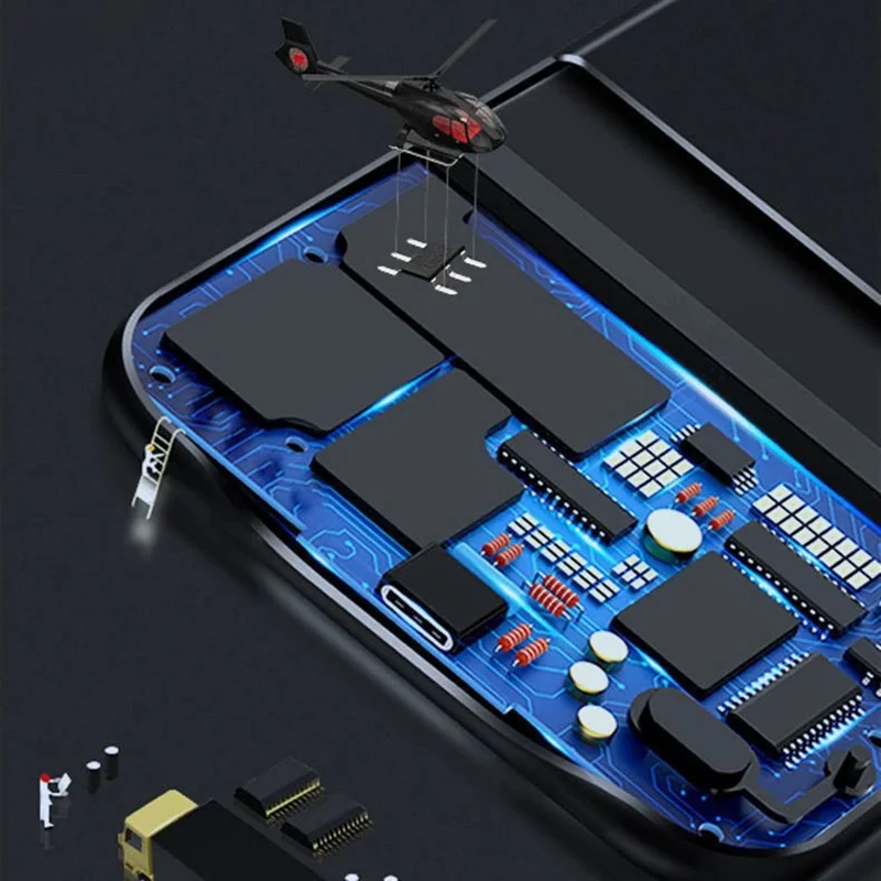 For OnePlus Ace 5 5G Phone Charger Case 10000mAh Power Bank Rechargeable Extended Battery - Black