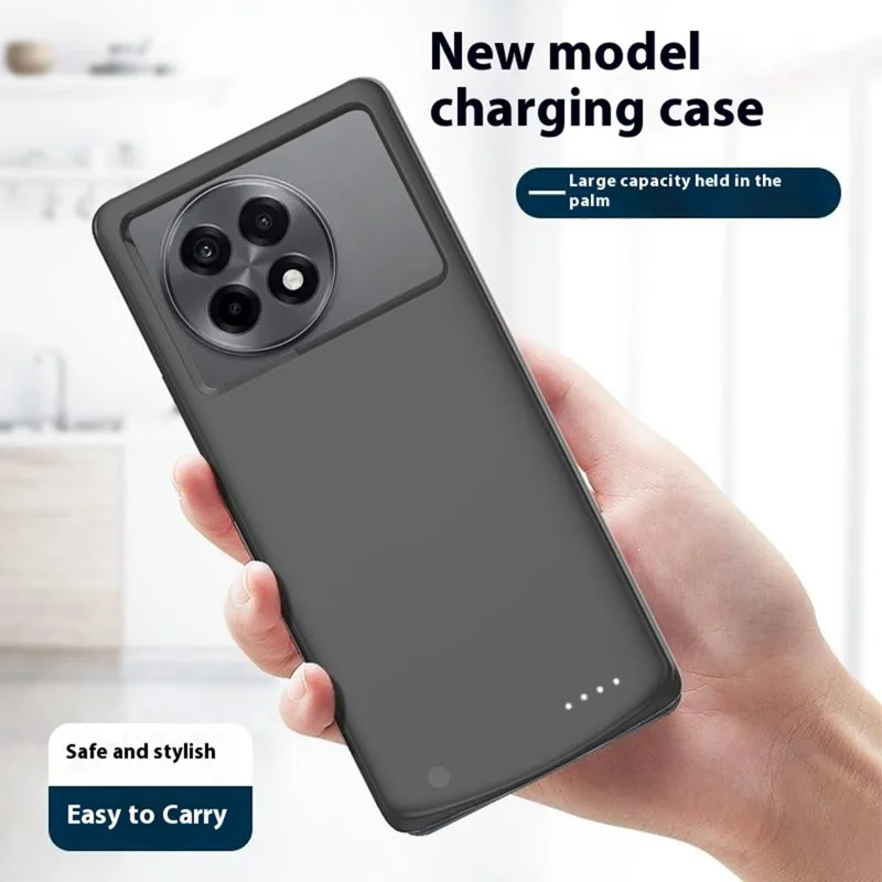 Case de Carregador para OnePlus Ace 5 Pro 5G Power Bank de 10000mAh com Bateria e Borda Macia - Preto