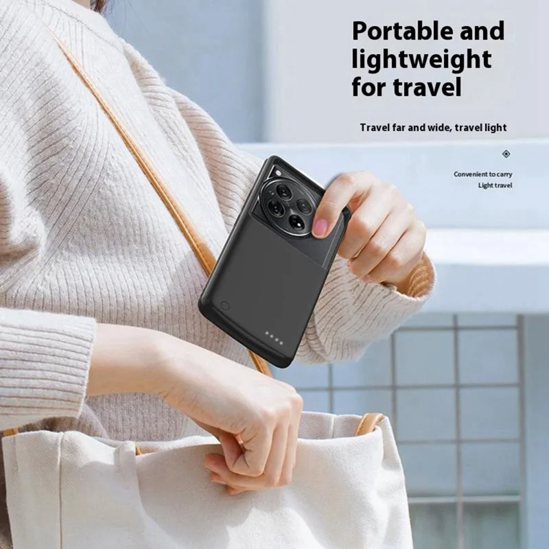 Case de Carregador para OnePlus Ace 5 Pro 5G Power Bank de 10000mAh com Bateria e Borda Macia - Preto