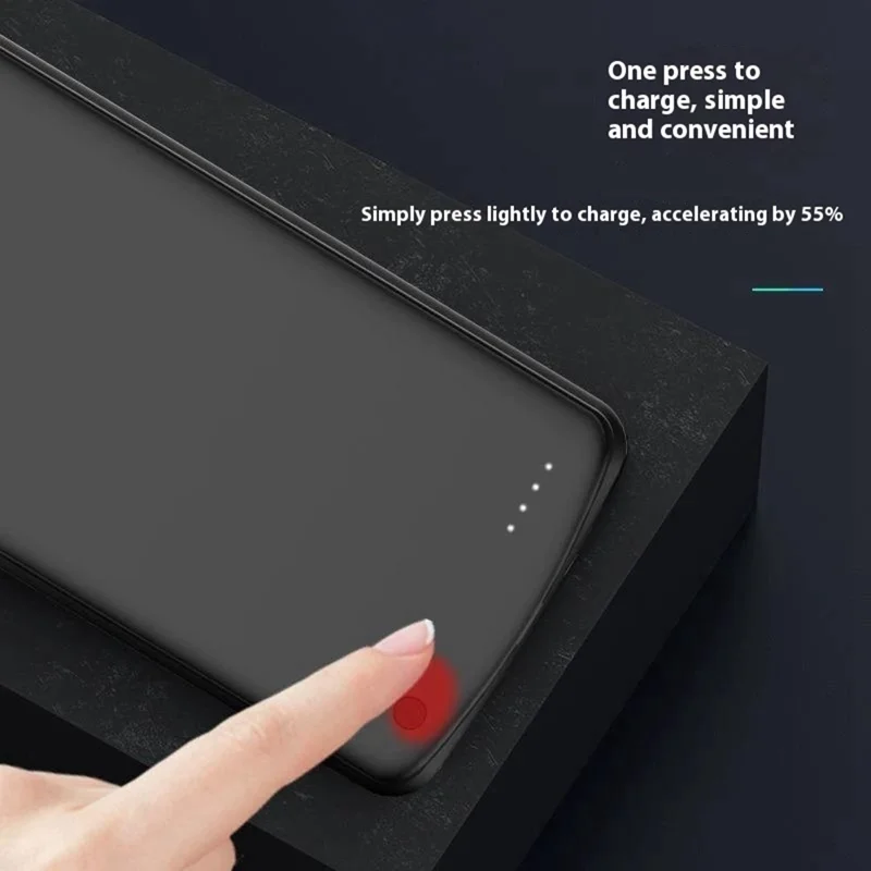 Cover Batteria con Caricabatterie per OnePlus Ace 5 Racing 5G - Power Bank 10000mAh con Bordi Morbidi - Nero