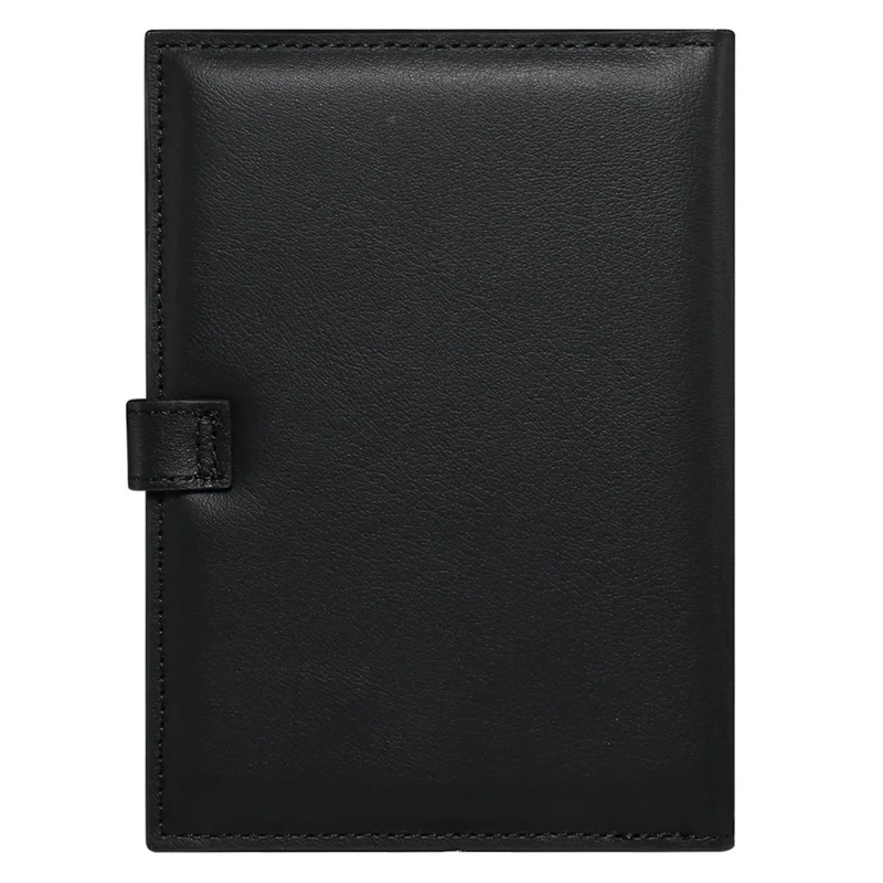 Bolsa de Almacenamiento de Pasaporte de Cuero Genuino de Vaca Organizador de Cartera de Viaje Multifuncional Soporte de Tarjetas y Billetes - Negro