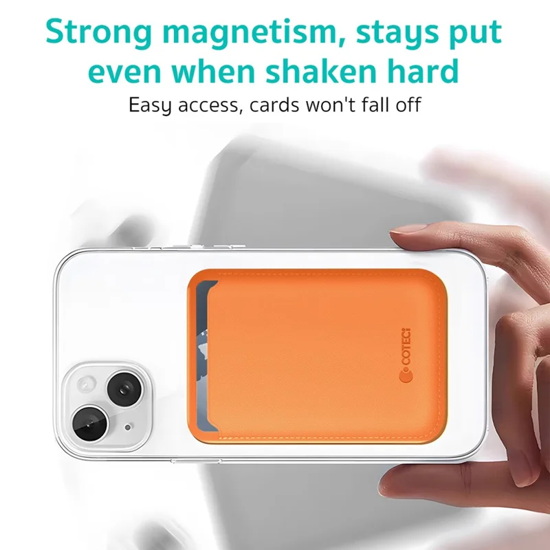 COTECI TR-052 Magnetisk kortlomme kompatibel med MagSafe stander til mobiltelefon bagkantkortlomme - Marinblå