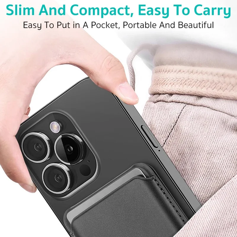 COTECI TR-052 Magnetisk kortlomme kompatibel med MagSafe stander til mobiltelefon bagkantkortlomme - Marinblå