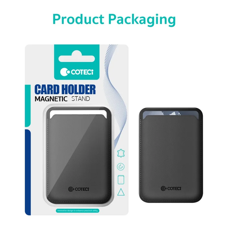 COTECI TR-052 Magnetisk kortlomme kompatibel med MagSafe stander til mobiltelefon bagkantkortlomme - Marinblå