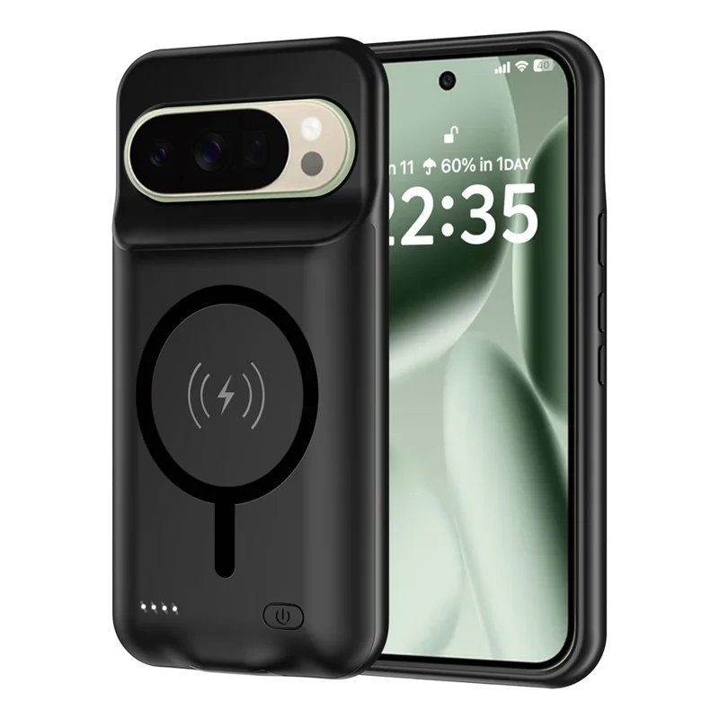 A49 Tragbare Ladehülle für Google Pixel 9 / 9 Pro 6000mAh Powerbank kompatibel mit MagSafe