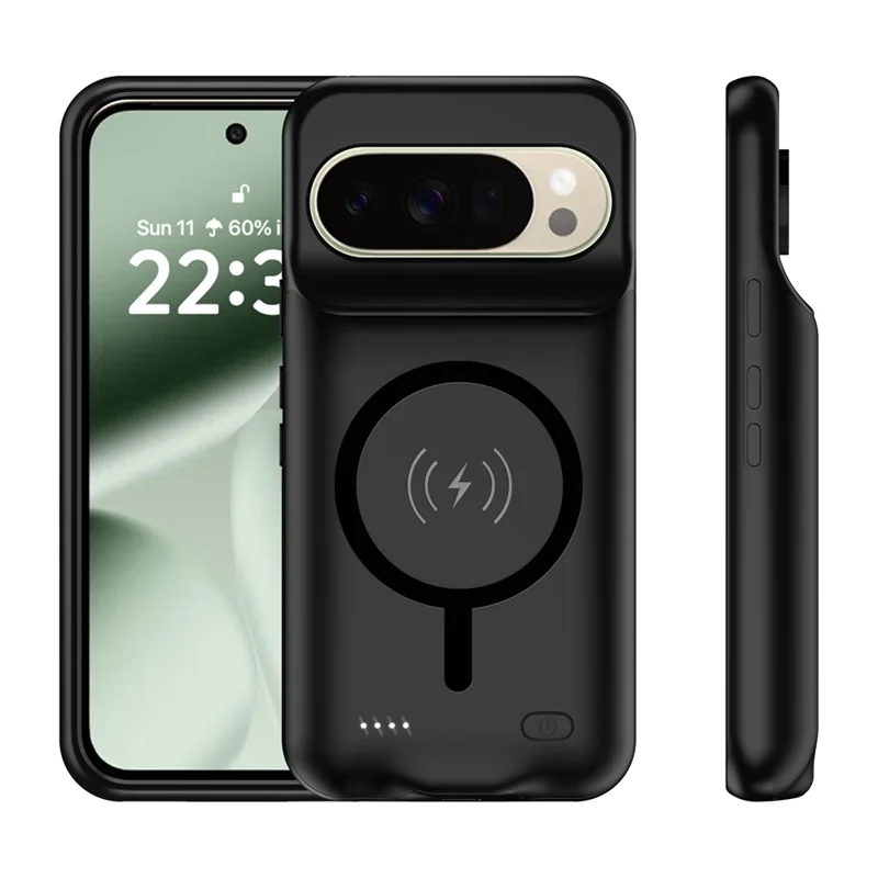 A49 Tragbare Ladehülle für Google Pixel 9 / 9 Pro 6000mAh Powerbank kompatibel mit MagSafe