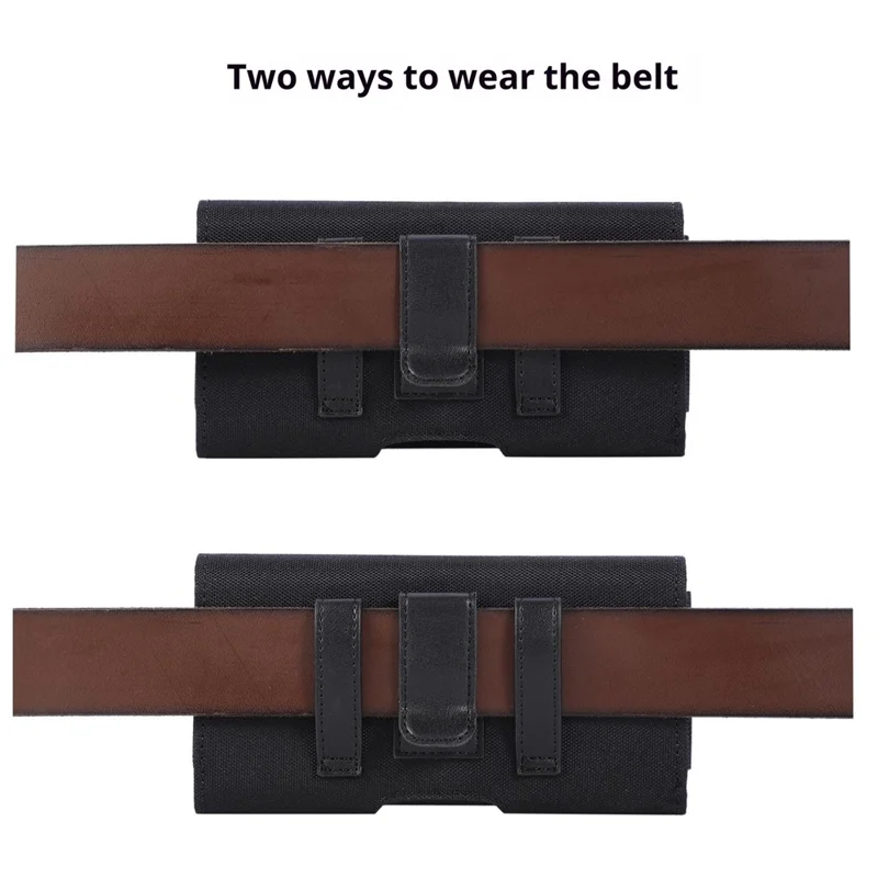 Universal 7 Inch Horizontal Nylon Phone Waist Bag Magnetic Closure Phone Pouch Belt Clip Holster