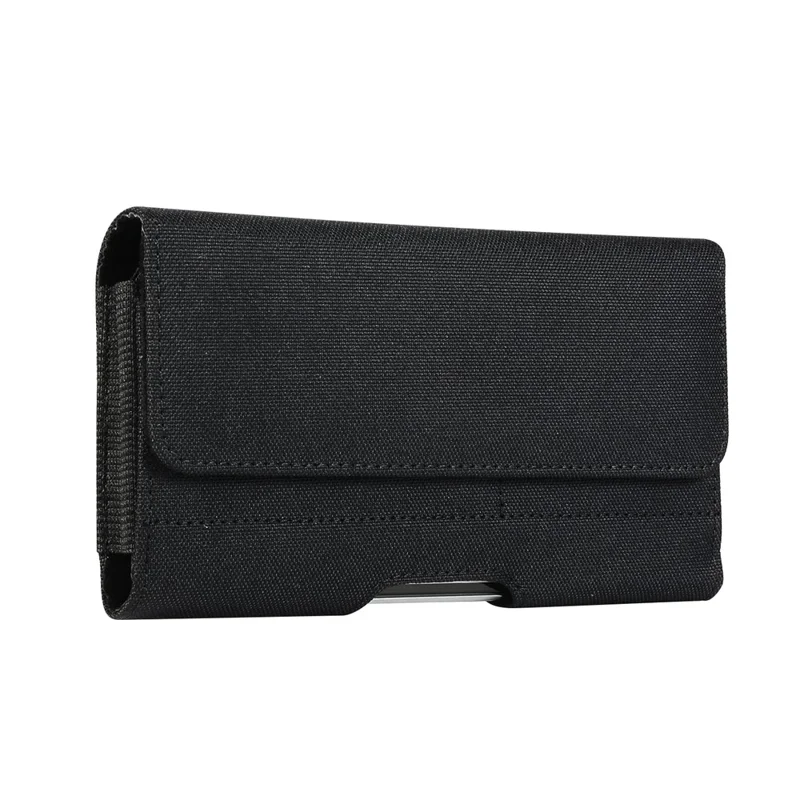 Universal 7 Inch Horizontal Nylon Phone Waist Bag Magnetic Closure Phone Pouch Belt Clip Holster