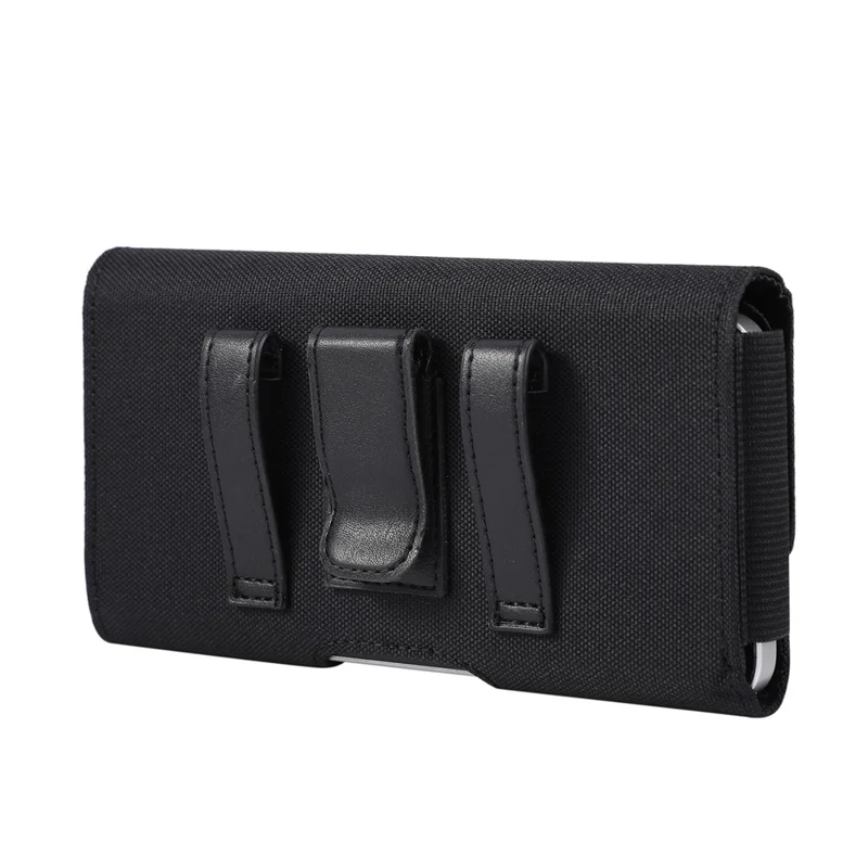 Universal 7 Inch Horizontal Nylon Phone Waist Bag Magnetic Closure Phone Pouch Belt Clip Holster