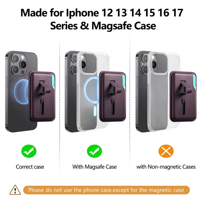 MC-W29 Supporto per schede magnetiche forti per telefono Custodia per schede in silicone con cinturino nascosto - Viola