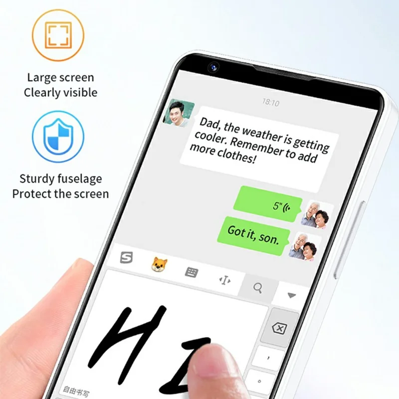 DOOV R70 4 Inch Touch Screen Android 13 4G Smartphone 2600mAh Battery Keypad Cellphone, 6+128GB (with Camera) - White