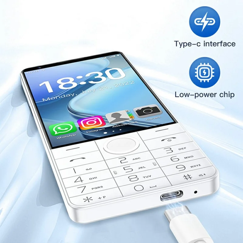 DOOV R70 4 Inch Touch Screen Android 13 4G Smartphone 2600mAh Battery Keypad Cellphone, 6+128GB (with Camera) - White
