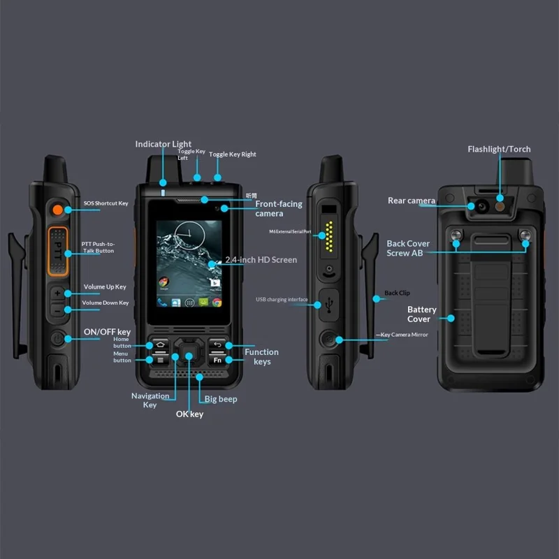 UNIWA B8000 2.4 Inch Smart Phone MT6739 1+8GB IP68 4G Waterproof Rugged Mobile Phone