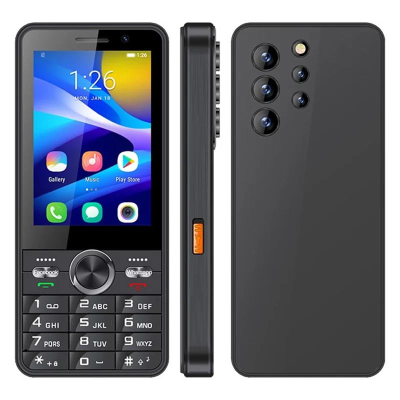 UNIWA A3502 2.4 Inch 4G Mini Smartphone MT6737M 2+16GB Dual SIM Touch Screen Android Mobile Phone - Black