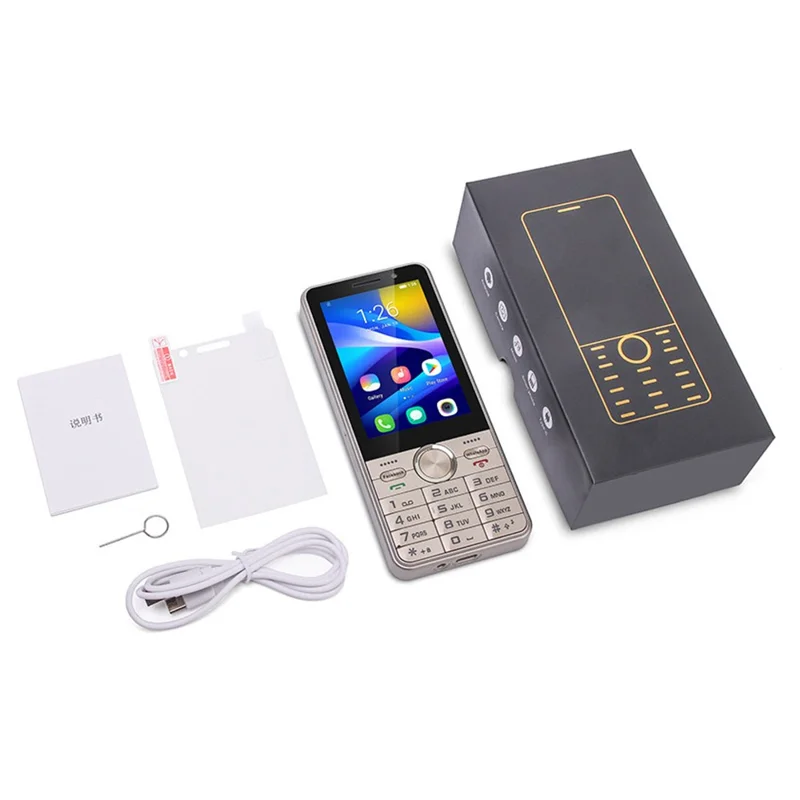 UNIWA A3502 2.4 Inch 4G Mini Smartphone MT6737M 2+16GB Dual SIM Touch Screen Android Mobile Phone - Gold