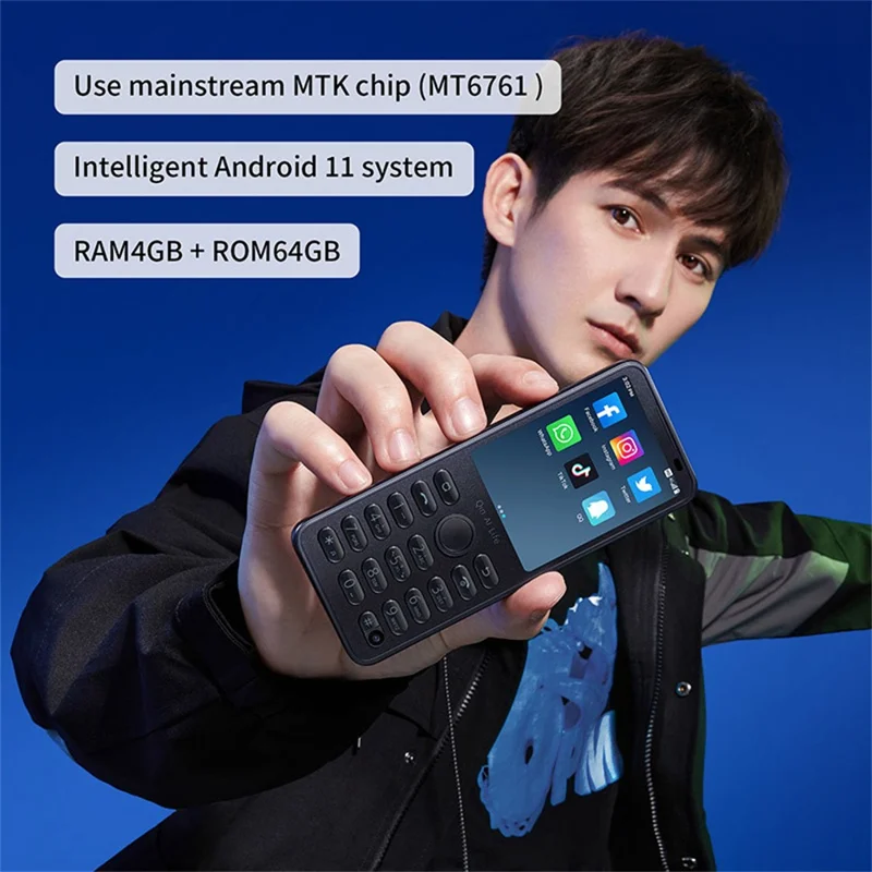 Qin F21 Pro Smart Keypad Phone 5MP Rear + 2MP Front Camera 2.8 Inch Touchscreen Android 11 Cellphone, 3GB+32GB - Black
