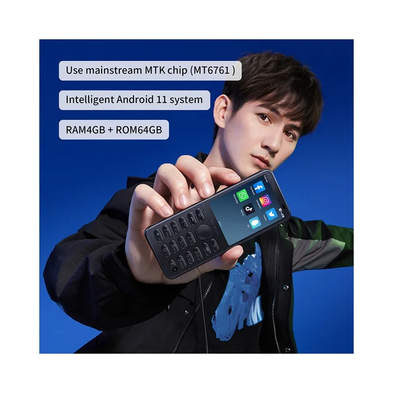 Qin F21 Pro Smart Keypad Phone 5MP Rear + 2MP Front Camera 2.8 Inch Touchscreen Android 11 Cellphone, 4GB+64GB - White