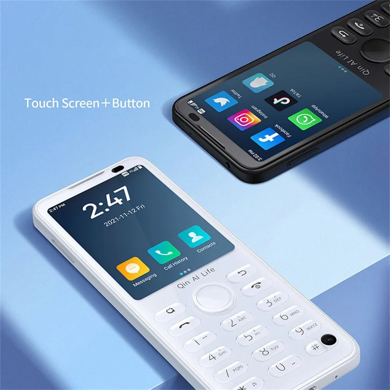 Qin F21 Pro Smart Keypad Phone 5MP Rear + 2MP Front Camera 2.8 Inch Touchscreen Android 11 Cellphone, 4GB+64GB - White