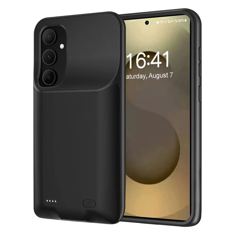 F10s til Samsung Galaxy S26+ TPU-opladeret tilbehør med 6000 mAh ekstra batteri og LED-indikator - Sort