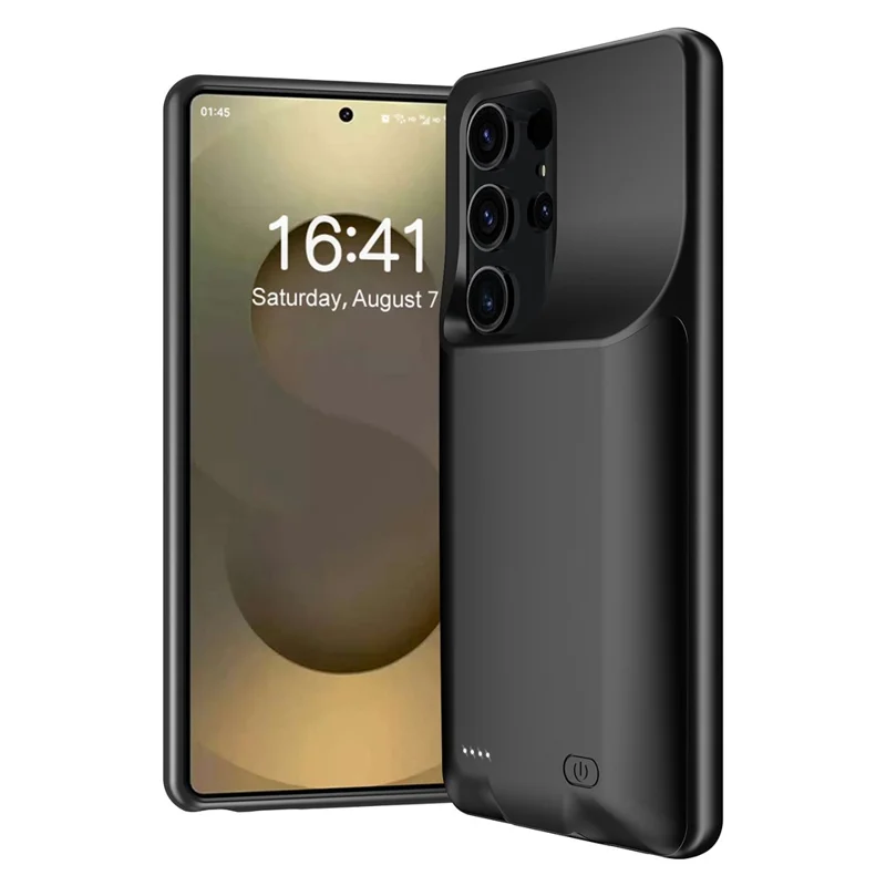 M02 для Samsung Galaxy S26 Ultra чехол с зарядкой из ТПУ 6000 мА·ч с увеличенным сроком работы и светодиодным индикатором — черный