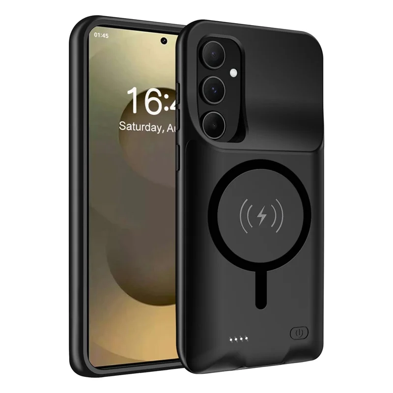 F10s For Samsung Galaxy S26+ TPU Charger Case 6000mAh Extended Battery Magnetic Phone Cover - Black