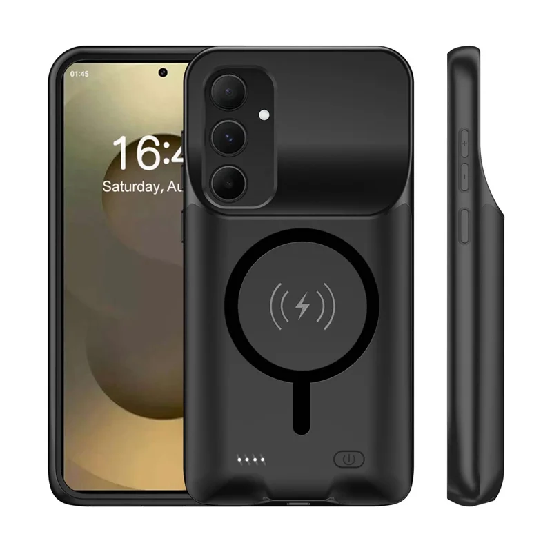 F10s For Samsung Galaxy S26+ TPU Charger Case 6000mAh Extended Battery Magnetic Phone Cover - Black