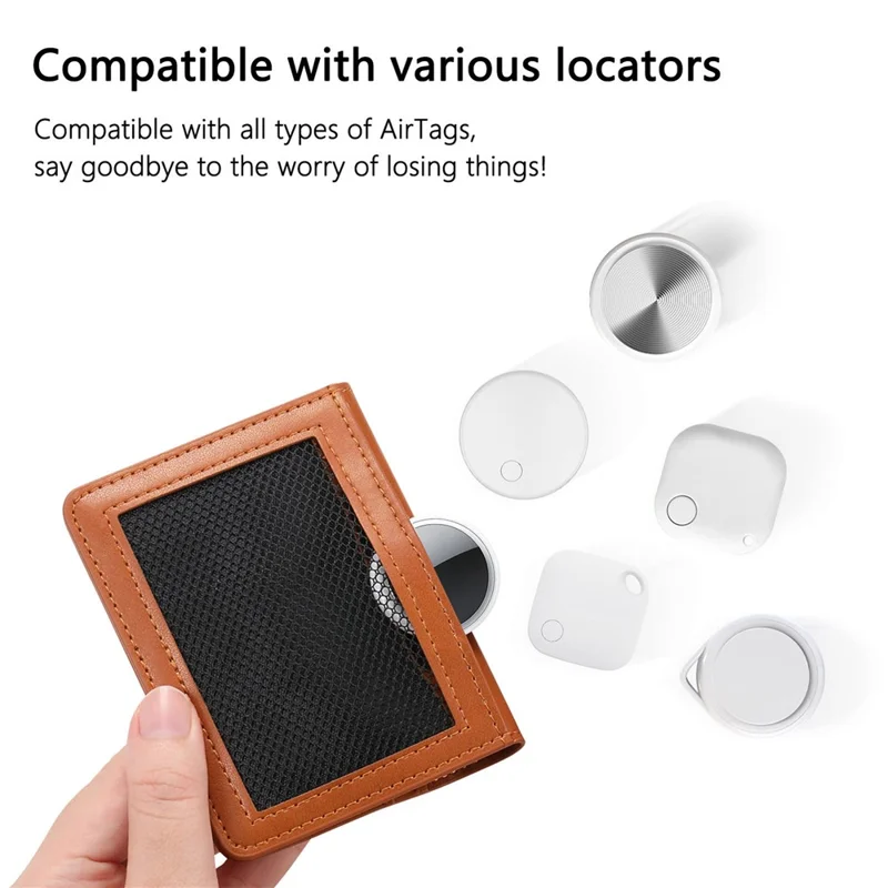 KB-79 Zipper Wallet Card Holder PU Leather Ultra-thin Card Bag - Brown