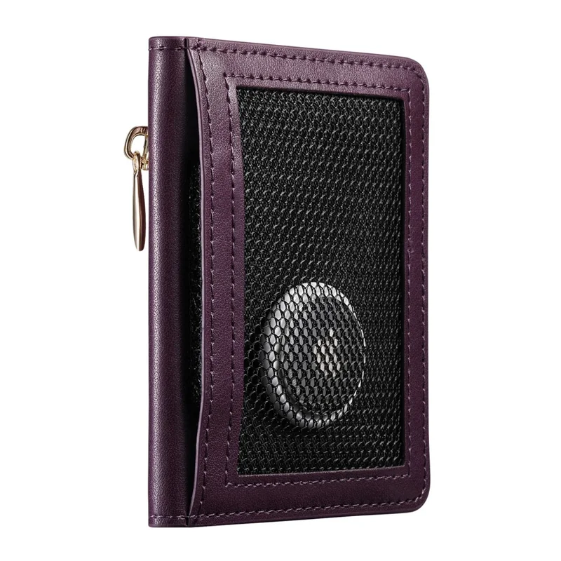 KB-79 Zipper Wallet Card Holder PU Leather Ultra-thin Card Bag - Purple