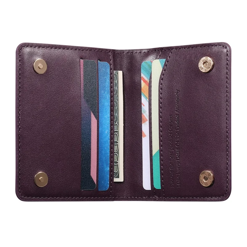 KB-79 Zipper Wallet Card Holder PU Leather Ultra-thin Card Bag - Purple