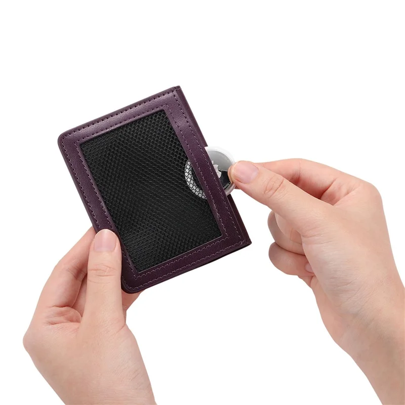 KB-79 Zipper Wallet Card Holder PU Leather Ultra-thin Card Bag - Purple