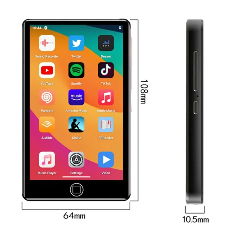 UNIWA MP004 3+32GB Mini Tablet 4.0 Inch IPS Screen Android 14 MP4 Player - Black