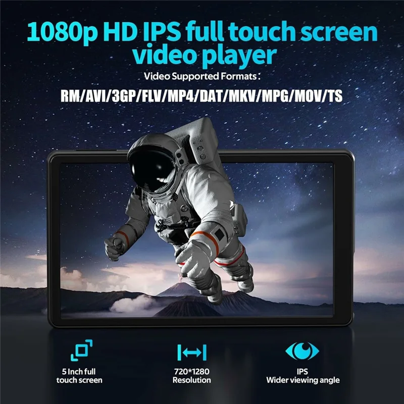 UNIWA MP004 4+64GB Mini Tablet 4.0 Inch IPS Screen Android 14 MP4 Player - Black