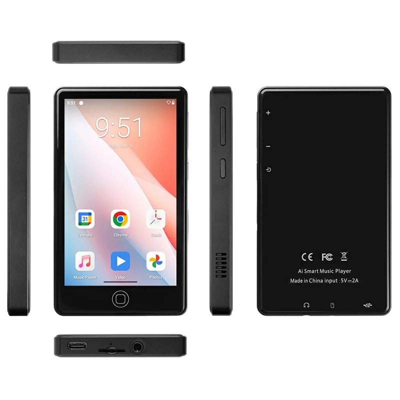 UNIWA MP004 4+64GB Mini Tablet 4.0 Inch IPS Screen Android 14 MP4 Player - Black