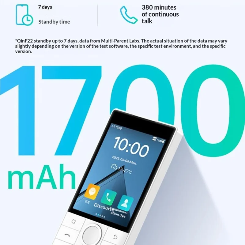 QIN F22 2.8 Inch MTK6739 2+16GB 4G Smart Mini Phone Android 11 Touchscreen Smartphone - White