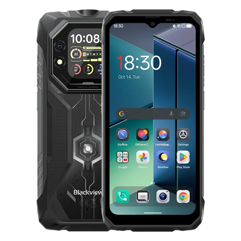 BLACKVIEW ROCK 1 AI Robuuste Smartphone 6,56 Inch Scherm Android 16 4G Mobiele Telefoon met 15000mAh Batterij, 8GB+16GB - Zwart