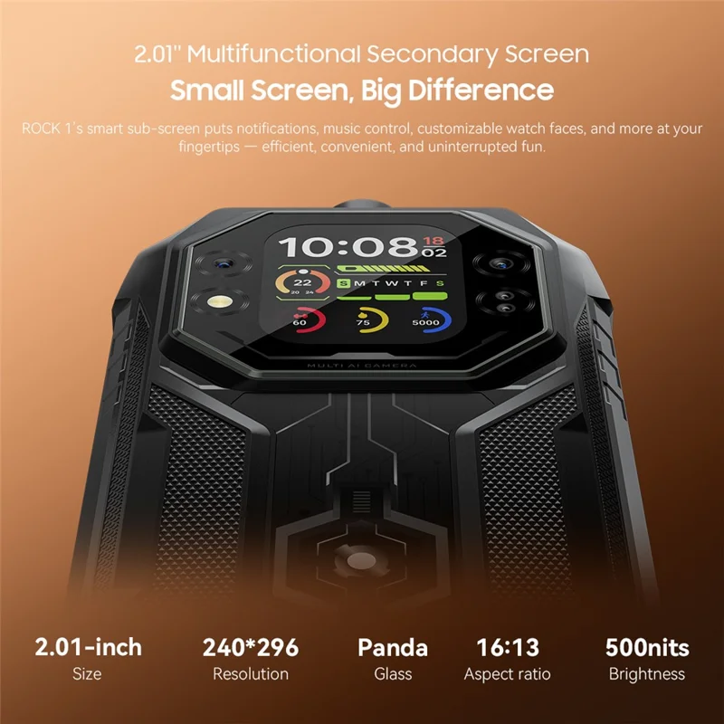BLACKVIEW ROCK 1 AI Robuuste Smartphone 6,56 Inch Scherm Android 16 4G Mobiele Telefoon met 15000mAh Batterij, 8GB+16GB - Zwart