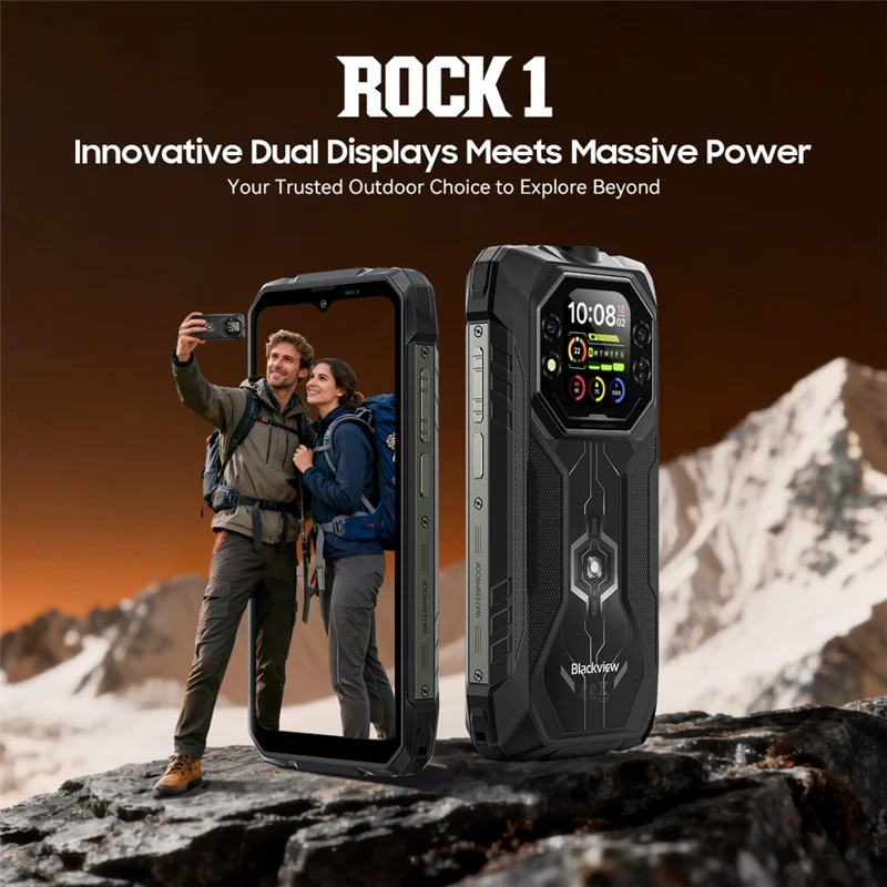 BLACKVIEW ROCK 1 AI Robuuste Smartphone 6,56 Inch Scherm Android 16 4G Mobiele Telefoon met 15000mAh Batterij, 8GB+16GB - Zwart