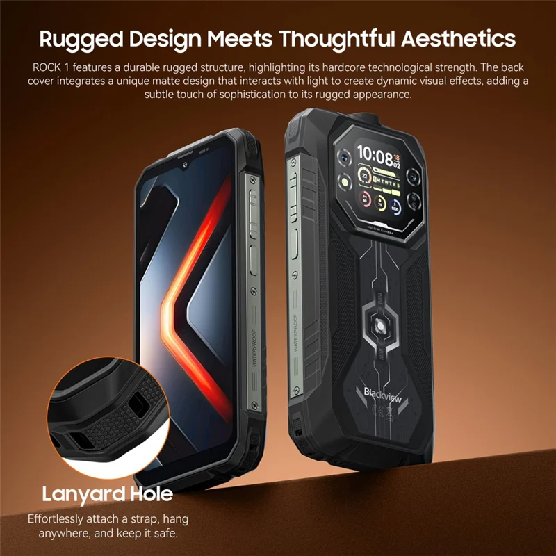 BLACKVIEW ROCK 1 AI Robuuste Smartphone 6,56 Inch Scherm Android 16 4G Mobiele Telefoon met 15000mAh Batterij, 8GB+16GB - Zwart