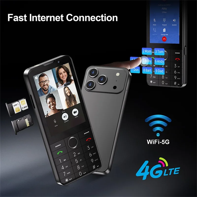 UNIWA F27 PRO 4G Button Smartphone Dual Camera 3.5 Inch TFT Screen Android 11 Cellphone with Physical Keypad, 2+16GB