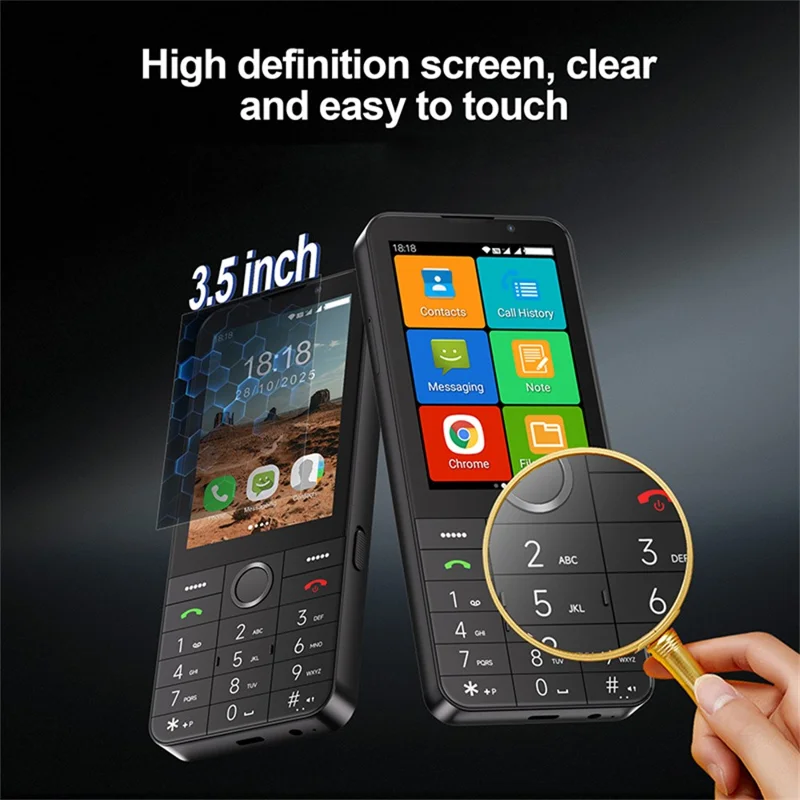 UNIWA F27 PRO 4G Button Smartphone Dual Camera 3.5 Inch TFT Screen Android 11 Cellphone with Physical Keypad, 2+16GB