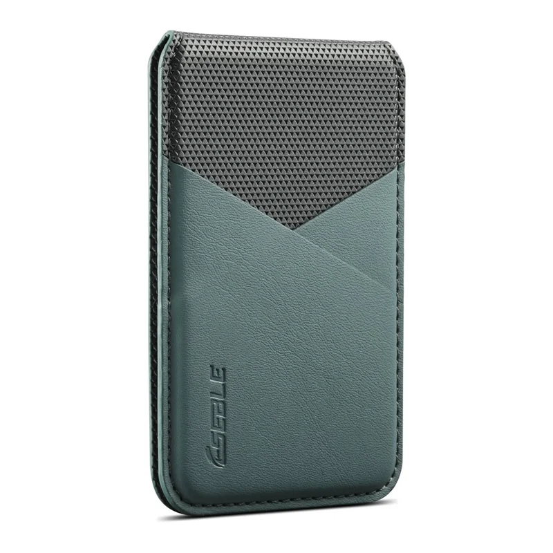 ESEBLE S3 RFID Blocking Magnetic Card Holder Kickstand PU Leather Phone Back Wallet Compatible with MagSafe - Green