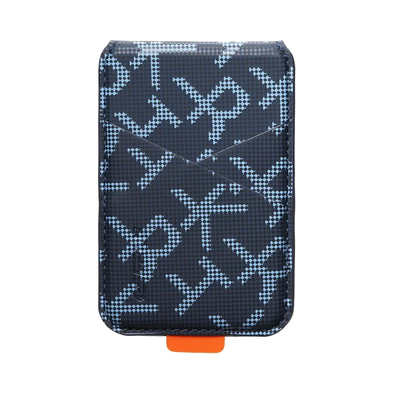 ESEBLE S5 RFID Blocking Magnetic Card Holder Kickstand Letter Print Leather Phone Wallet Compatible with MagSafe - Sapphire