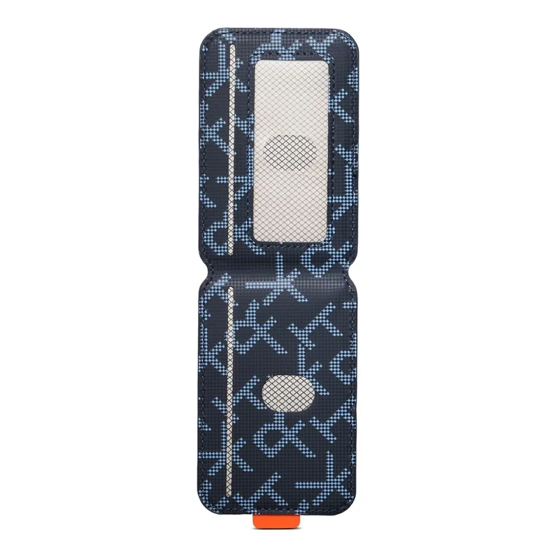 ESEBLE S5 RFID Blocking Magnetic Card Holder Kickstand Letter Print Leather Phone Wallet Compatible with MagSafe - Sapphire