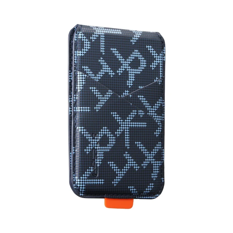 ESEBLE S5 RFID Blocking Magnetic Card Holder Kickstand Letter Print Leather Phone Wallet Compatible with MagSafe - Sapphire
