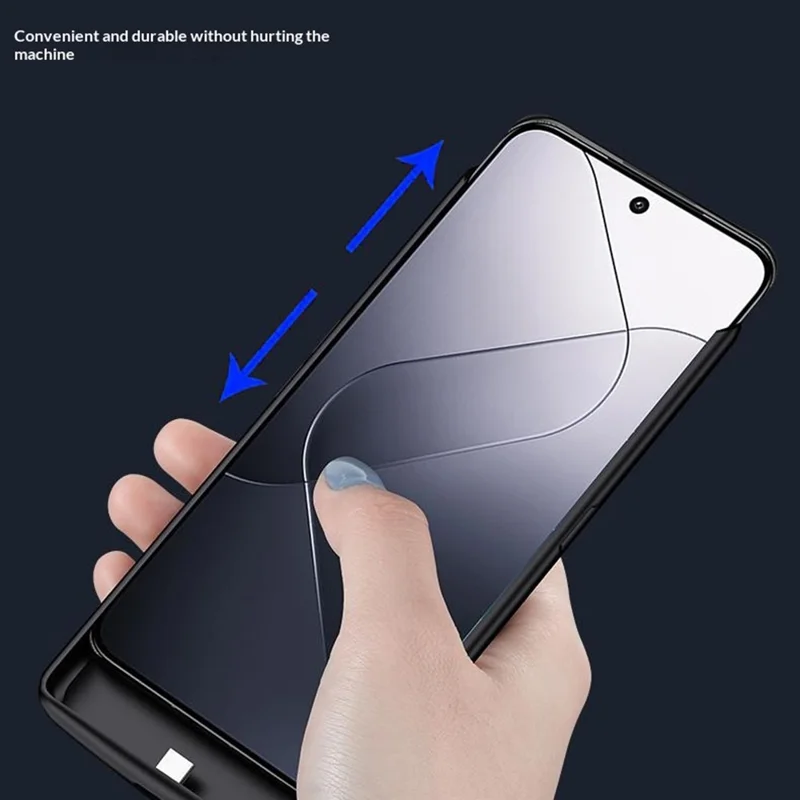 For Xiaomi 14 Pro 10000mAh Battery Case Phone Portable Charger LED Indicator Power Bank - Black