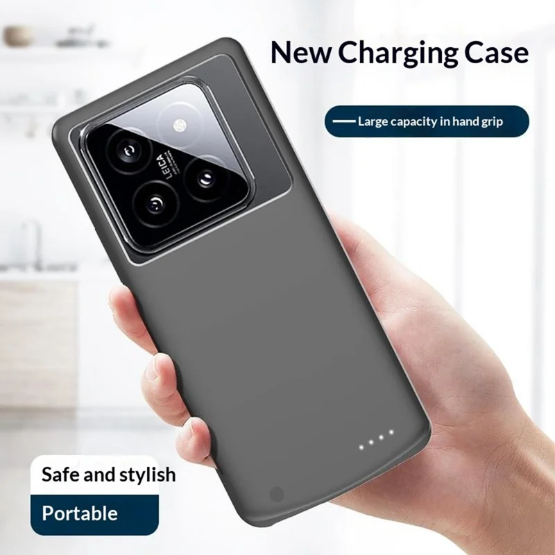 For Xiaomi 14 Pro 10000mAh Battery Case Phone Portable Charger LED Indicator Power Bank - Black
