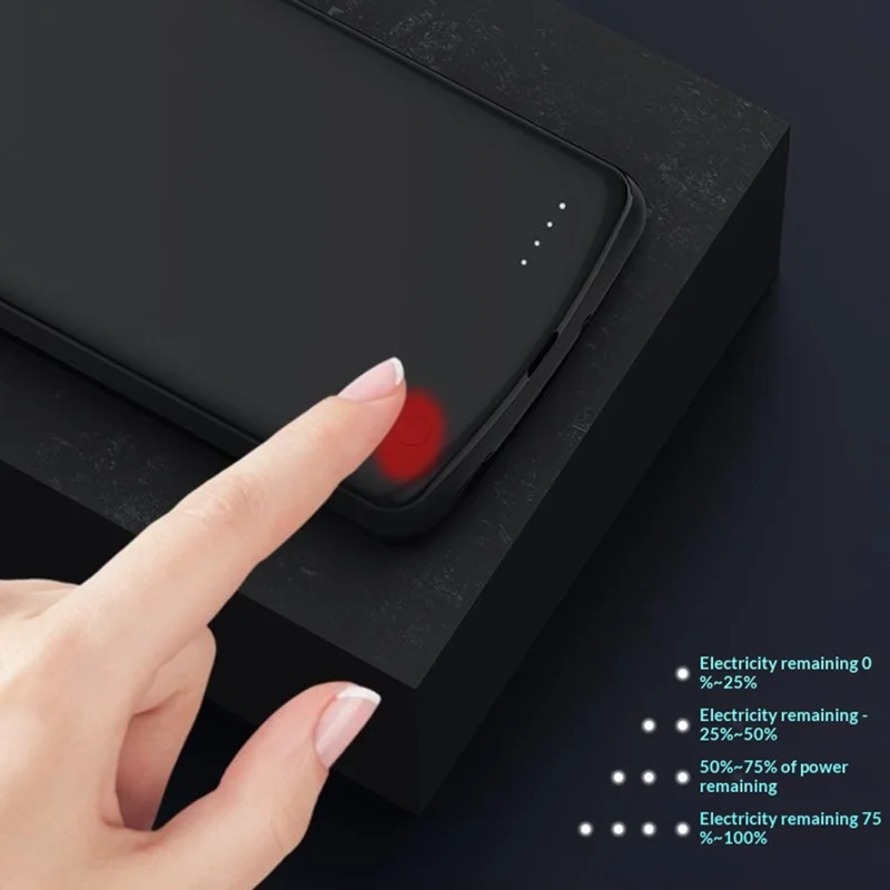 For Xiaomi 14 Pro 10000mAh Battery Case Phone Portable Charger LED Indicator Power Bank - Black