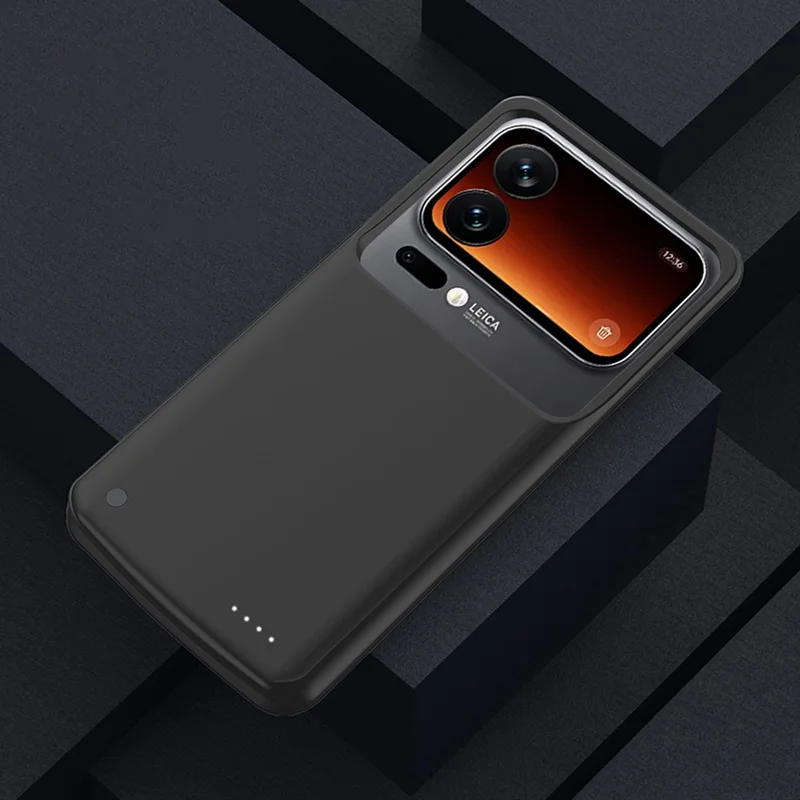 10000mAh Vollflächen-Akku für Xiaomi 17 Pro, Rückclip, tragbares Handy-Ladecase mit LED-Anzeige – Schwarz